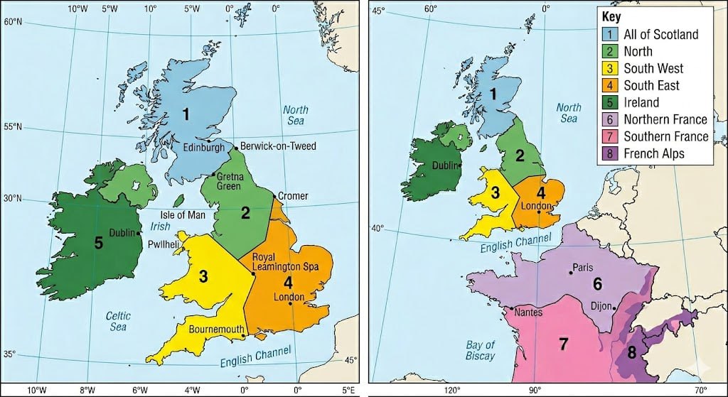 Forecast regions map